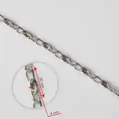 Цепочка для сумки с карабинами, цвет серебряный, 4 х 13 мм, 120 см