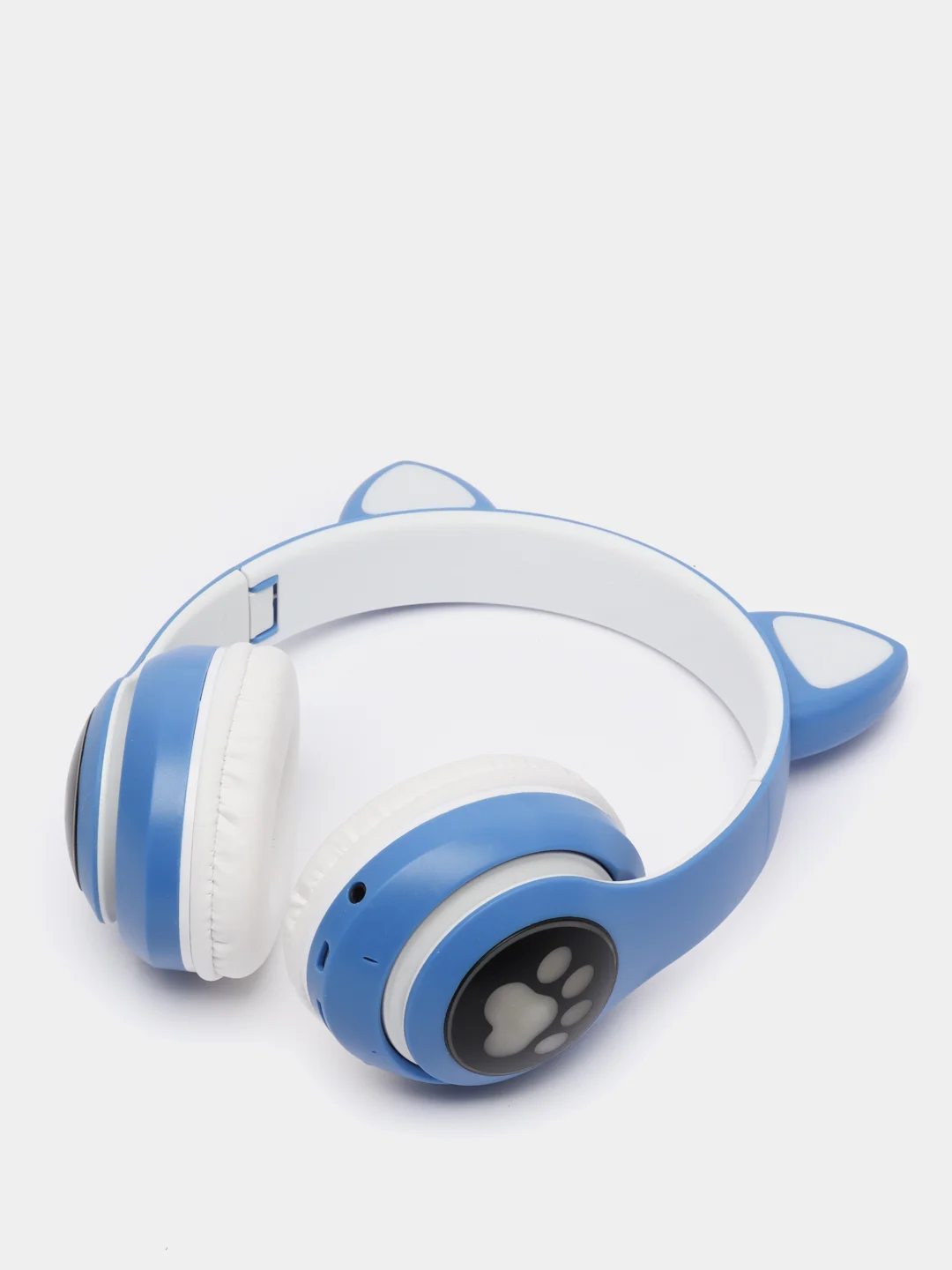 Бирюзовый беспроводные детские Bluetooth наушники "Cat STN 28", на русском языке, с кошачьими ушками