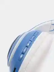 Бирюзовый беспроводные детские Bluetooth наушники "Cat STN 28", на русском языке, с кошачьими ушками