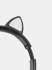 Черный беспроводные детские Bluetooth наушники "Cat STN 28", на русском языке, с кошачьими ушками