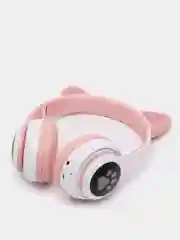 Розовый беспроводные детские Bluetooth наушники "Cat STN 28", на русском языке, с кошачьими ушками
