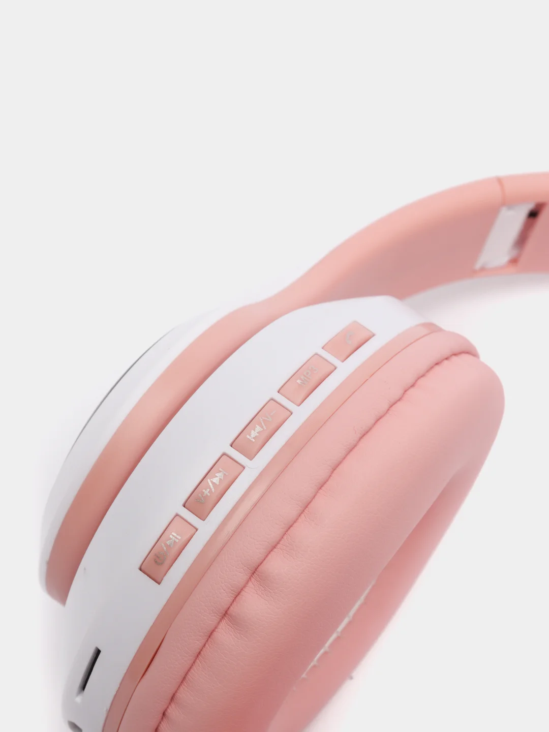 Розовый беспроводные детские Bluetooth наушники "Cat STN 28", на русском языке, с кошачьими ушками