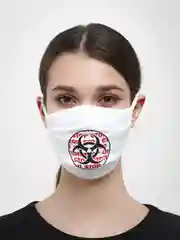 Молочный маска на лицо, многоразовая, белая, с принтом