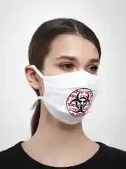 Молочный маска на лицо, многоразовая, белая, с принтом