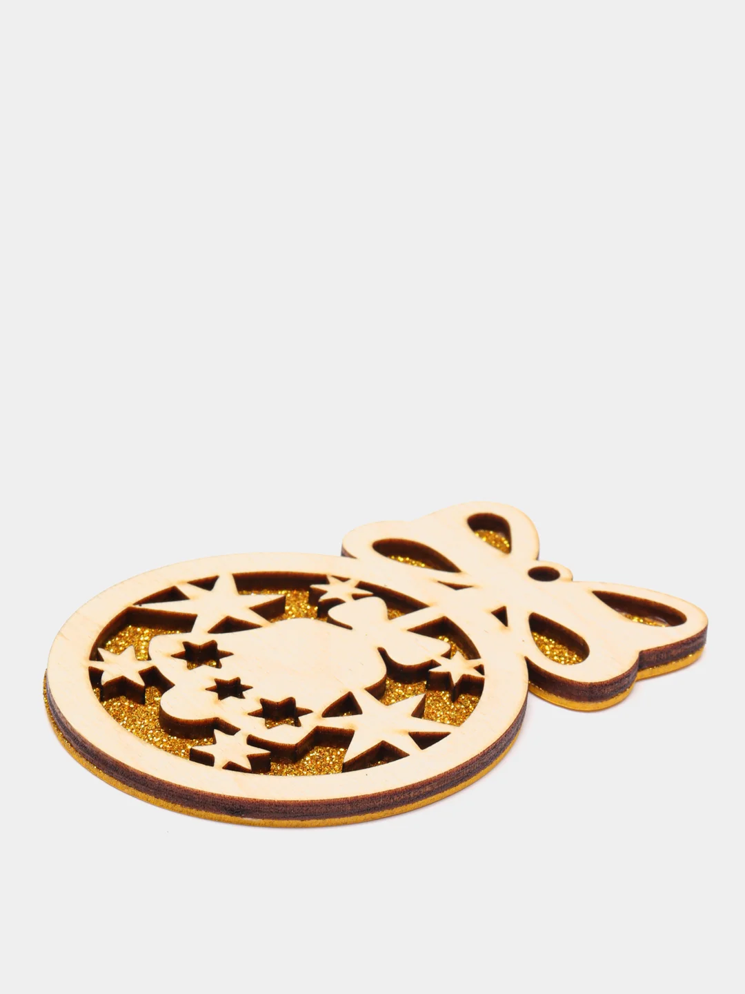 Елочные игрушки из фанеры, с блестками