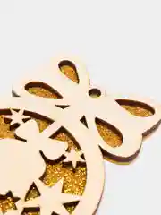 Елочные игрушки из фанеры, с блестками
