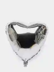 Серебряный фольгированный шар сердце 19", 49 см