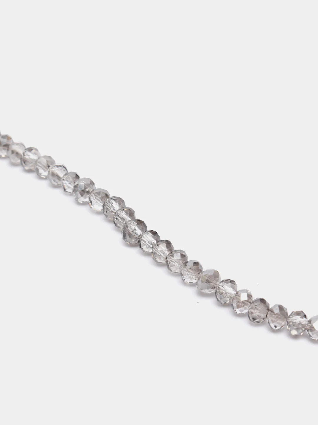 Серый стеклянные бусины "Рондели", на нити, 4 мм