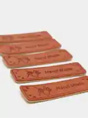 Розовый бирки "Hand made", 5 штук, экокожа