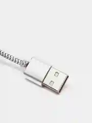 Серый магнитный кабель, разъёмы MicroUSB, Type-C, Lightning для Андроид, iPhone с подсветкой