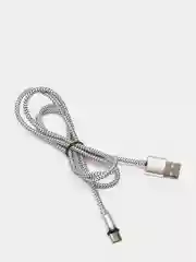 Серый магнитный кабель, разъёмы MicroUSB, Type-C, Lightning для Андроид, iPhone с подсветкой