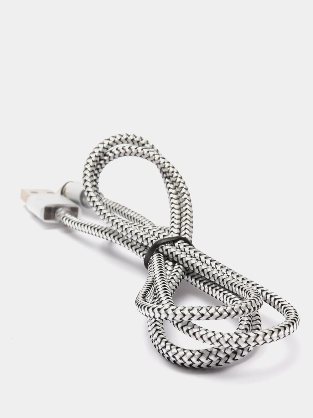 Серый магнитный кабель, разъёмы MicroUSB, Type-C, Lightning для Андроид, iPhone с подсветкой
