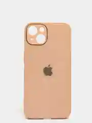 Кремовый чехол силиконовый со стеклянной панелью для iPhone 13