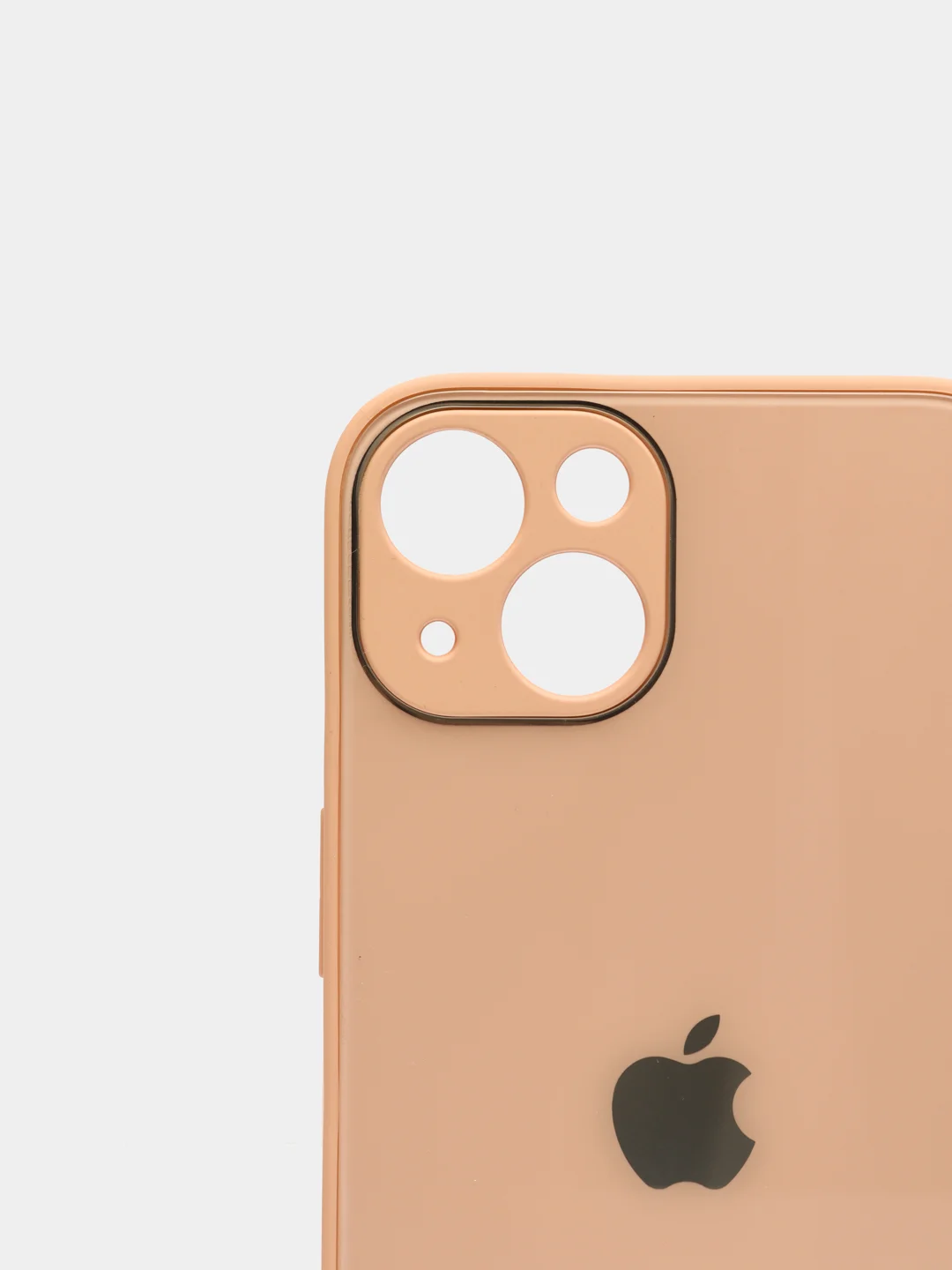 Кремовый чехол силиконовый со стеклянной панелью для iPhone 13