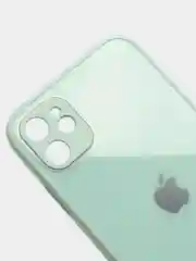 Лайм чехол для iPhone Xr/ 11/ 12/ mini/ Pro/ ProMax, силиконовый со стеклянной панелью