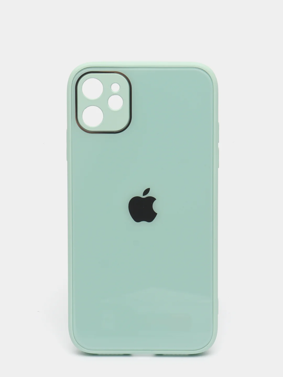 Лайм чехол для iPhone Xr/ 11/ 12/ mini/ Pro/ ProMax, силиконовый со стеклянной панелью