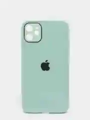 Лайм чехол для iPhone Xr/ 11/ 12/ mini/ Pro/ ProMax, силиконовый со стеклянной панелью