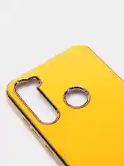 Горчичный чехол Xiaomi Redmi Note 8 2019/21 цветной, силиконовый, с глянцевой рамкой (Редми Нот 8)