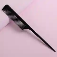Расчёска с хвостиком, 21 х 2,5 см, цвет чёрный