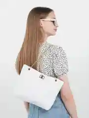 Белый женская сумка шоппер, тоут, стеганая на цепочке на плечо