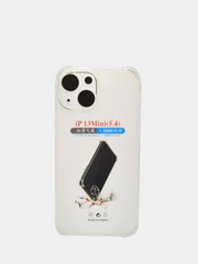 Силиконовый чехол iPhone 13 mini усиленные углы, защита вокруг камер, прозрачный