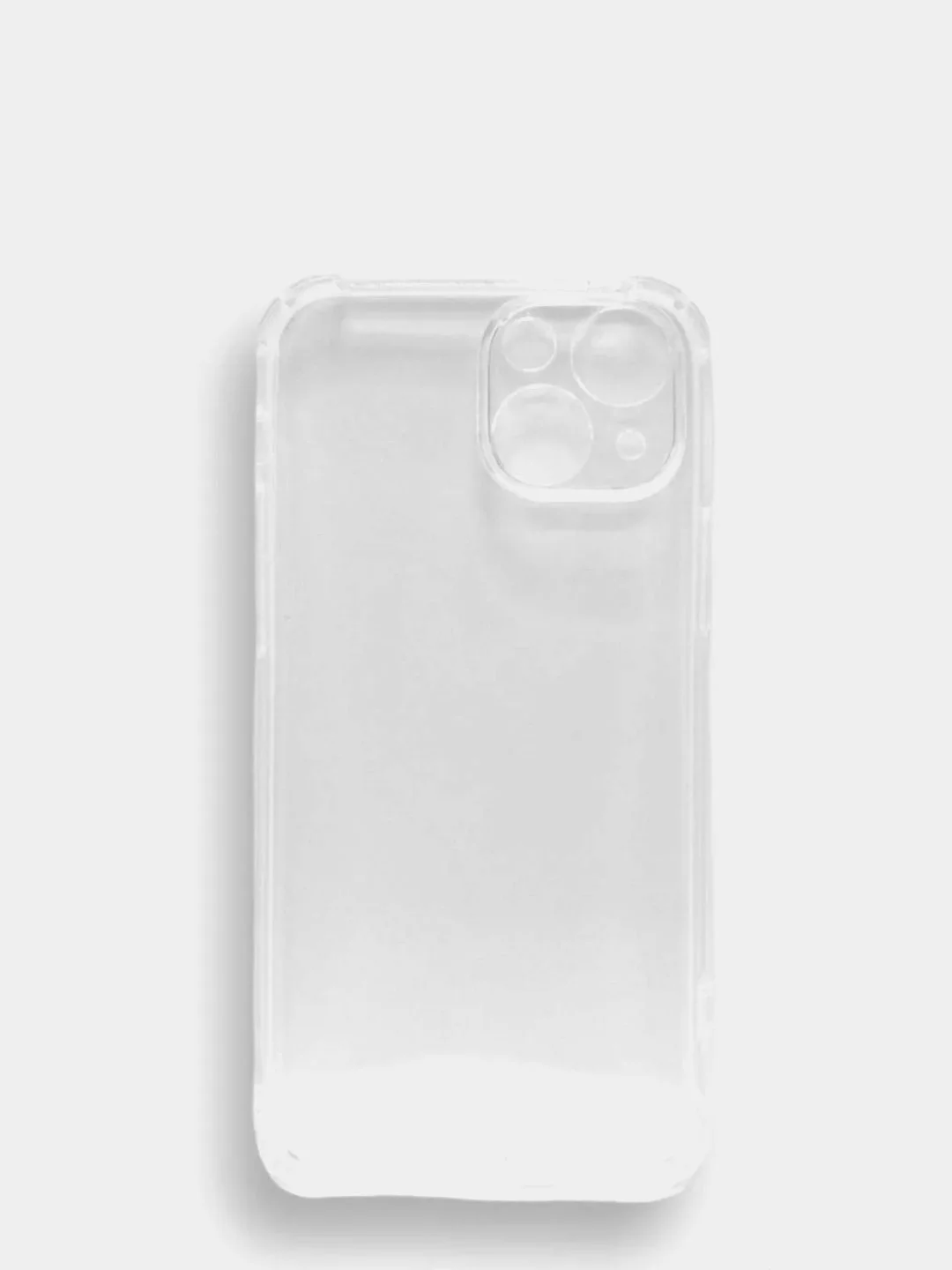 Силиконовый чехол iPhone 13 mini усиленные углы, защита вокруг камер, прозрачный