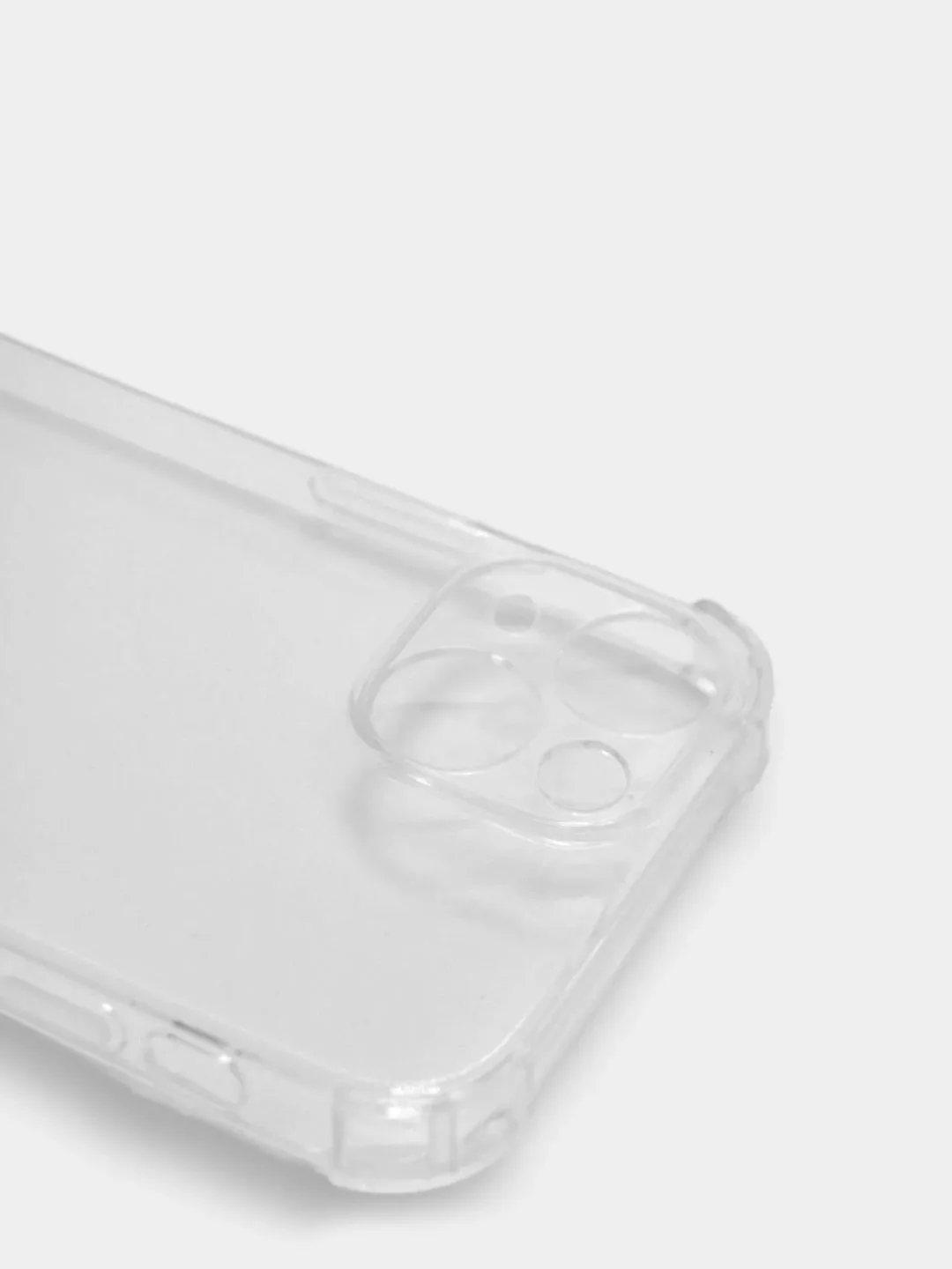 Силиконовый чехол iPhone 13 mini усиленные углы, защита вокруг камер, прозрачный