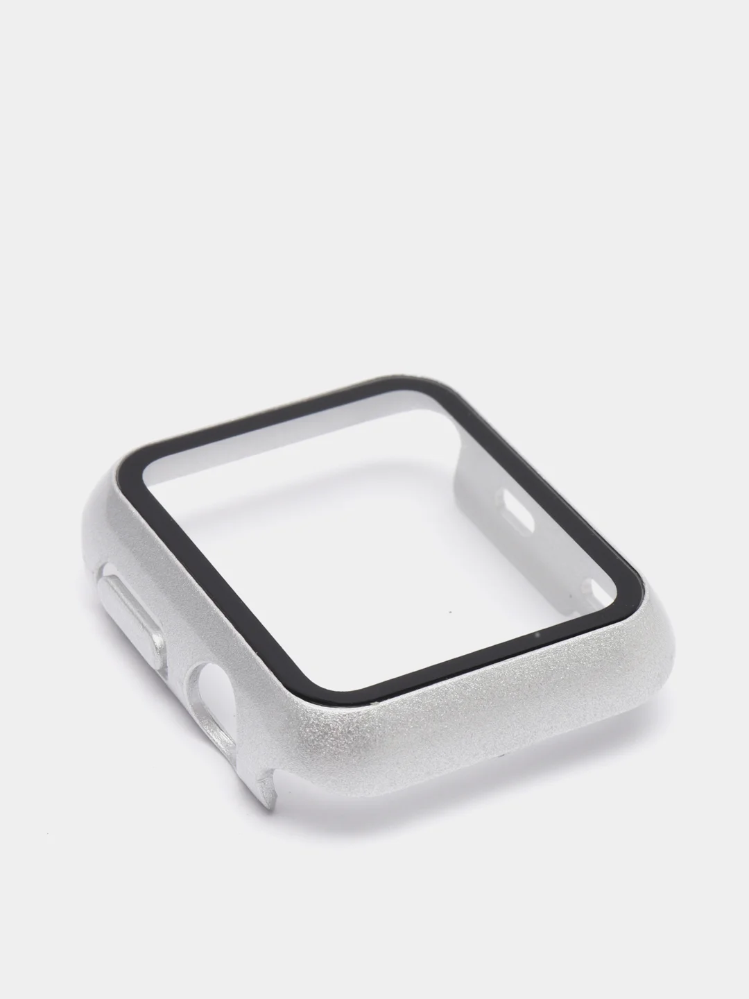 Серебряный бампер с защитным стеклом для Apple Watch 38/40/42/44 mm