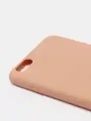 Бежевый чехол для iPhone 6s Plus силиконовый, матовый, однотонный
