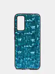 Голубой чехол Huawei Honor 30, Honor 30 Premium, Хуавей Хонор 30 силиконовый имитация змеиной кожи
