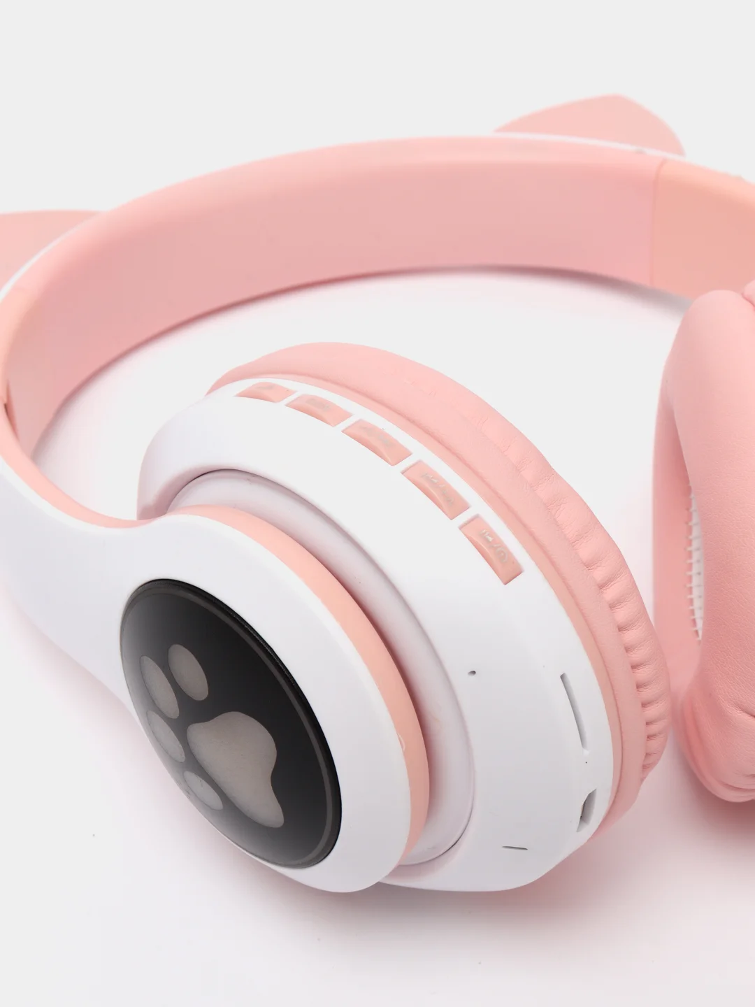 Розовый беспроводные Bluetooth наушники c кошачьими ушками cat EAR STN-28, светящиеся