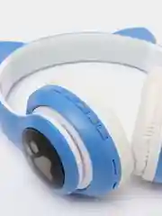 Розовый беспроводные Bluetooth наушники c кошачьими ушками cat EAR STN-28, светящиеся