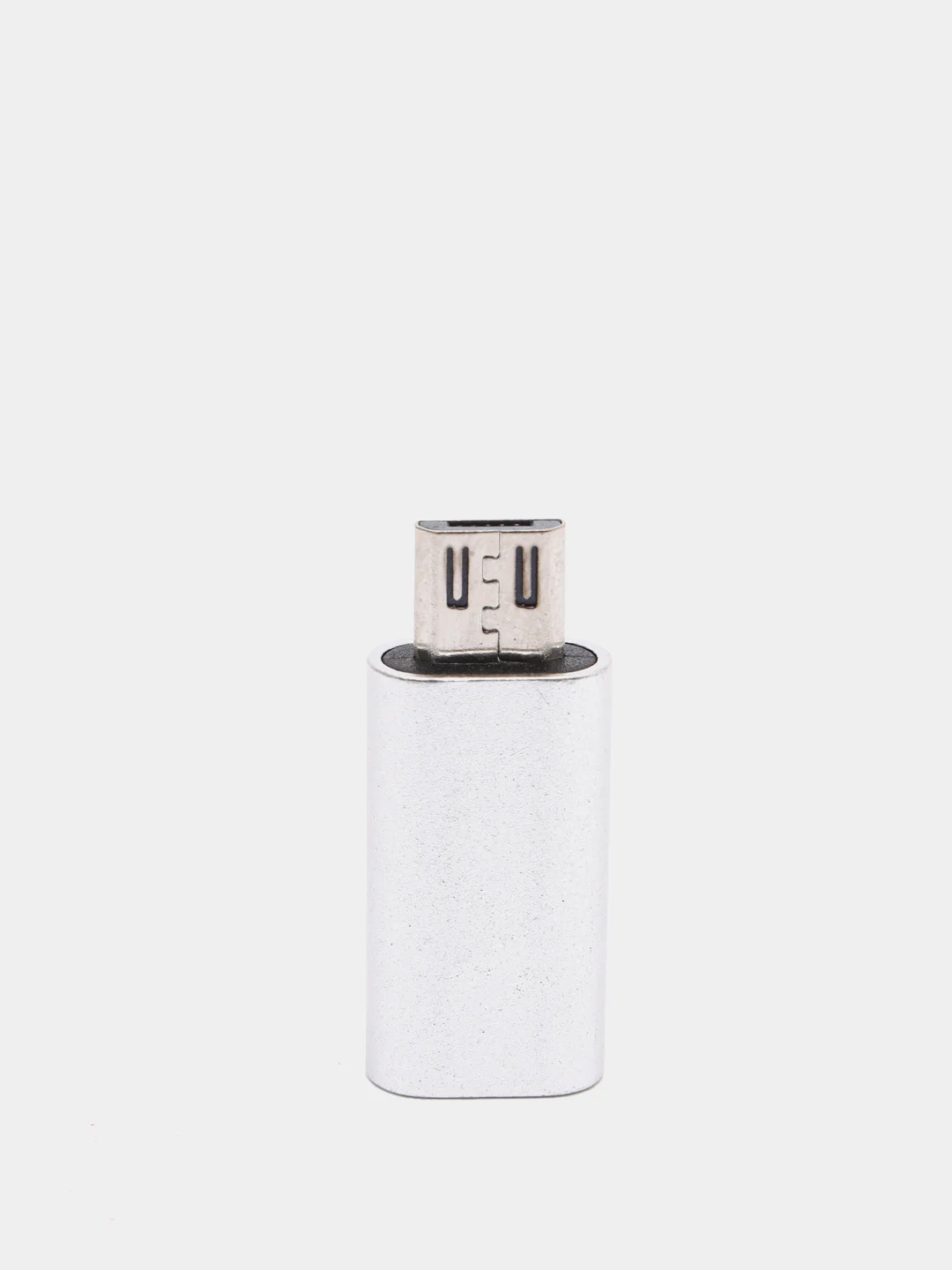 Серебряный адаптер переходник USB Type-C на micro USB otg