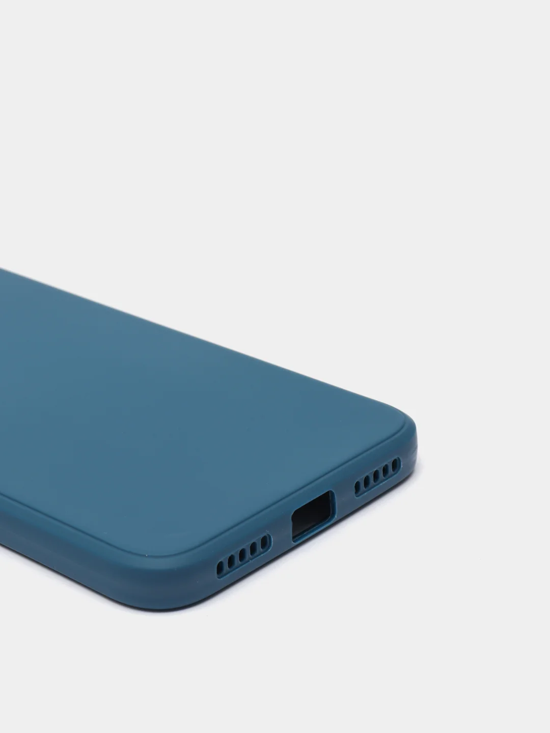 Синий меланж чехол силиконовый Xiaomi Redmi Note 7 матовый с защитой камер, закрытым низом и бархатом