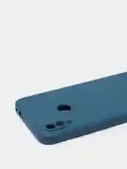 Синий меланж чехол силиконовый Xiaomi Redmi Note 7 матовый с защитой камер, закрытым низом и бархатом