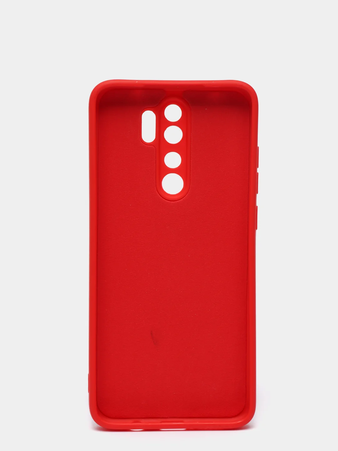 Красный чехол силиконовый Xiaomi Redmi Note 8 PRO с защитой камер, закрытым низом и бархатом