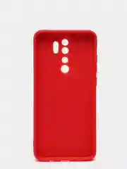 Красный чехол силиконовый Xiaomi Redmi Note 8 PRO с защитой камер, закрытым низом и бархатом