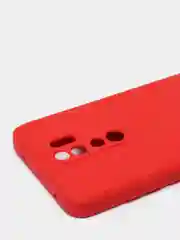 Красный чехол силиконовый Xiaomi Redmi Note 8 PRO с защитой камер, закрытым низом и бархатом