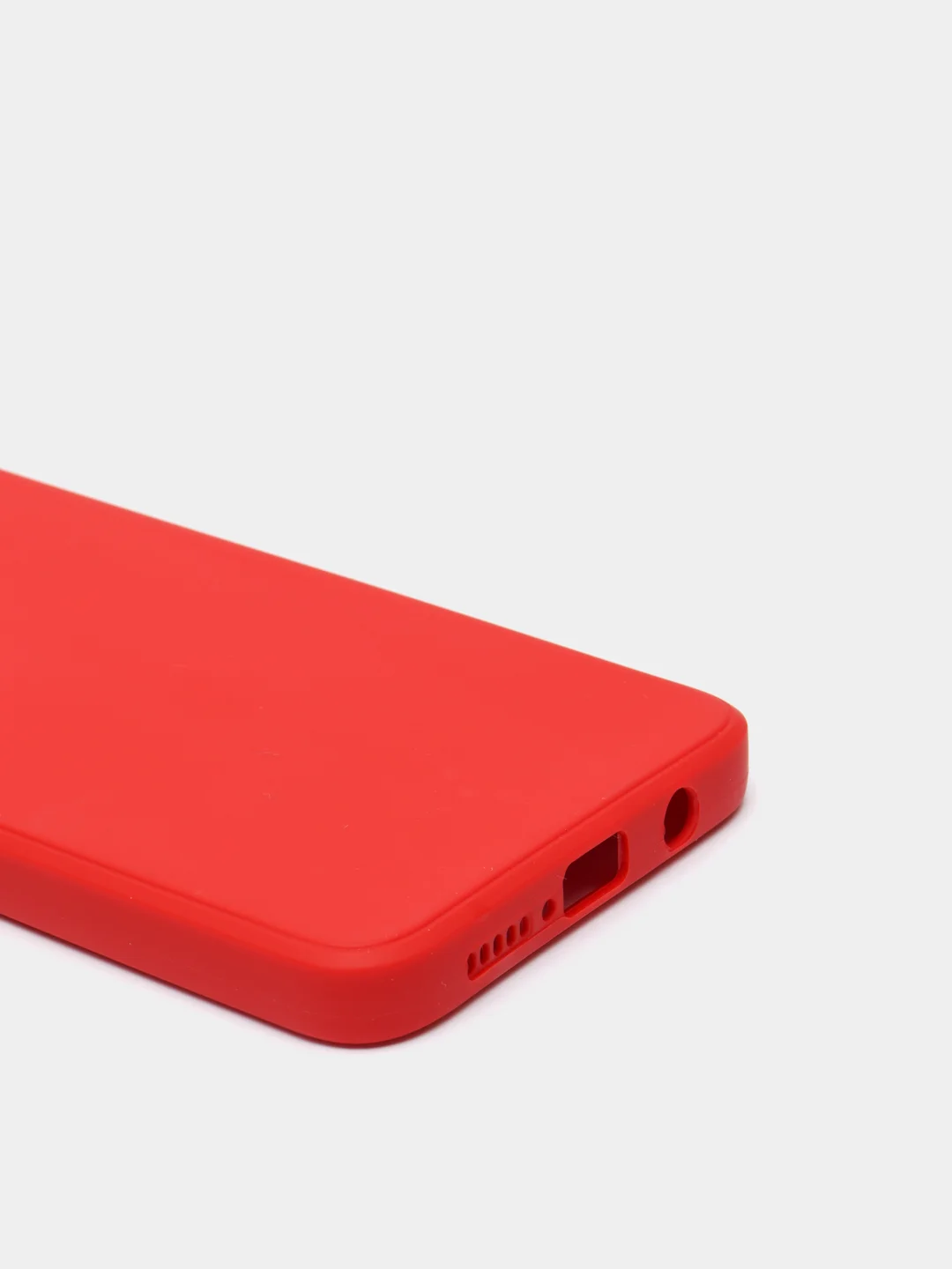 Красный чехол силиконовый Xiaomi Redmi Note 8 PRO с защитой камер, закрытым низом и бархатом
