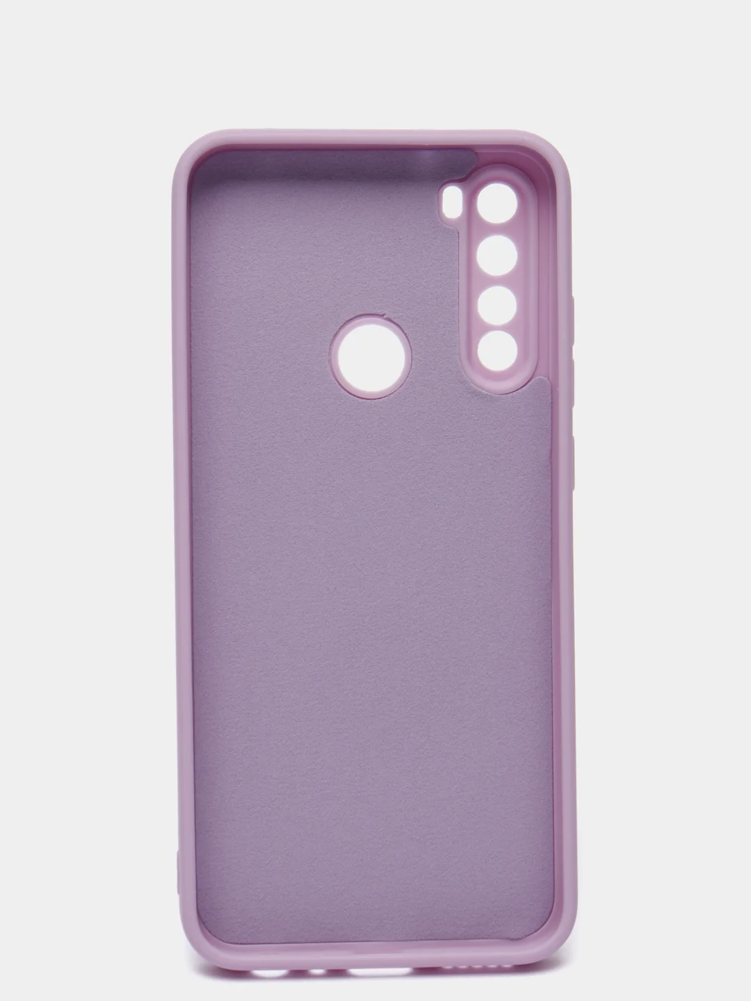 Лавандовый чехол силиконовый Xiaomi Redmi Note 8T с защитой камер, закрытым низом и бархатом внутри