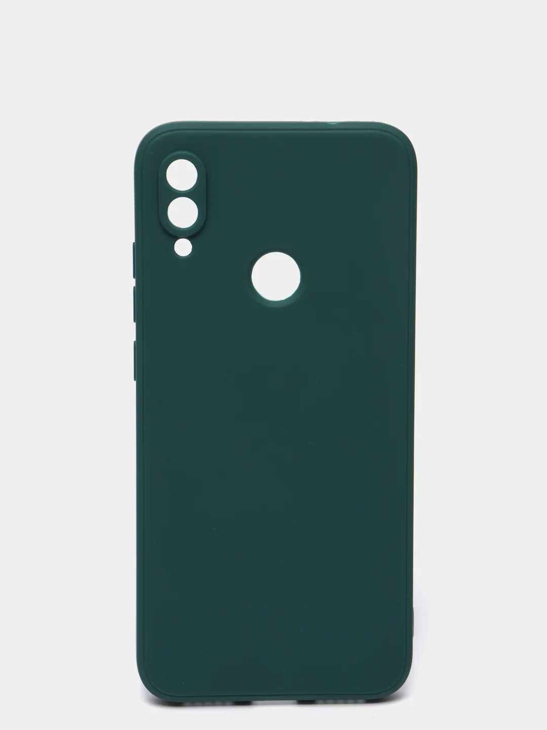 Зеленый чехол силиконовый Xiaomi Redmi Note 7 матовый с защитой камер, закрытым низом и бархатом