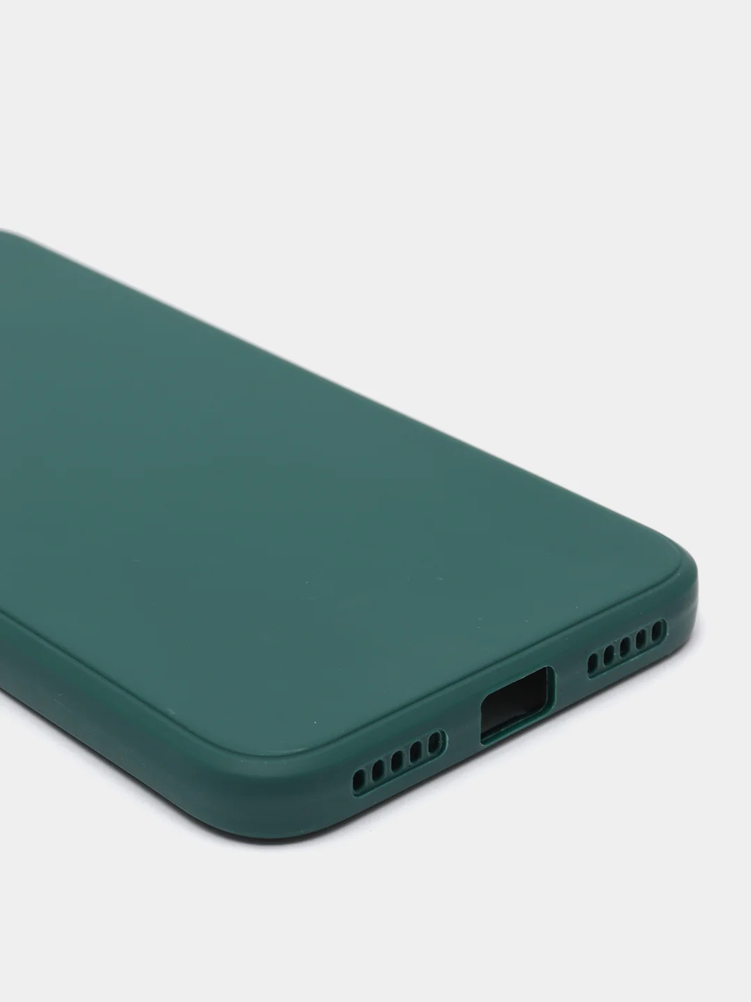 Зеленый чехол силиконовый Xiaomi Redmi Note 7 матовый с защитой камер, закрытым низом и бархатом