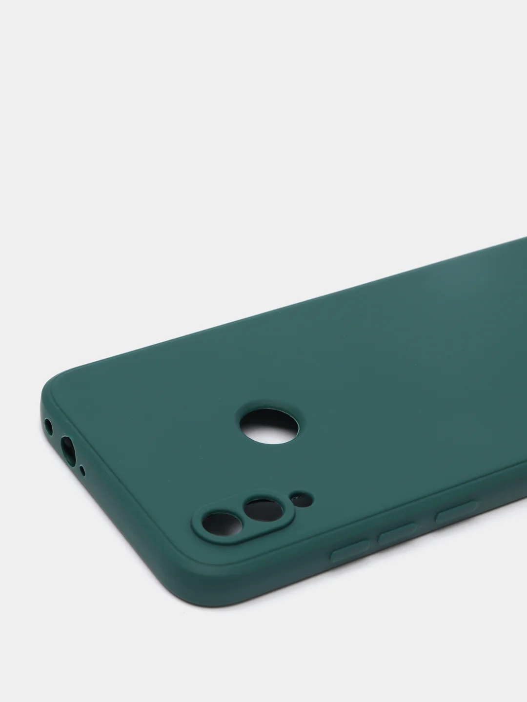 Зеленый чехол силиконовый Xiaomi Redmi Note 7 матовый с защитой камер, закрытым низом и бархатом