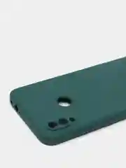 Зеленый чехол силиконовый Xiaomi Redmi Note 7 матовый с защитой камер, закрытым низом и бархатом