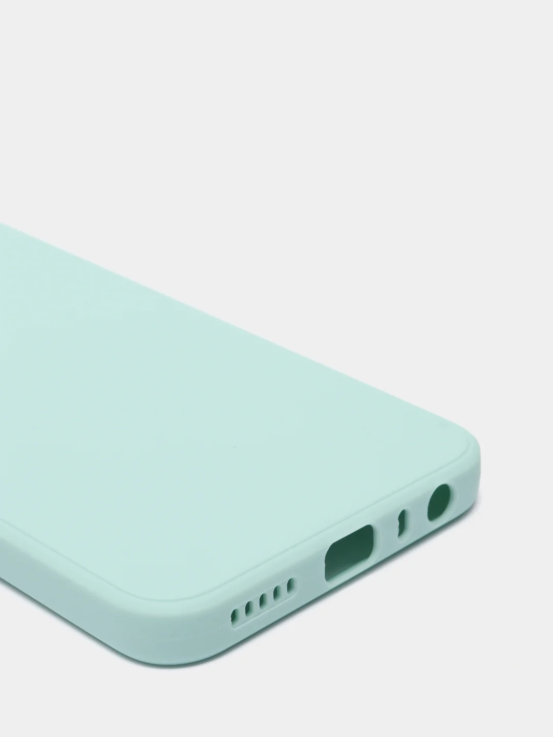 Бирюзовый чехол силиконовый Xiaomi Redmi Note 8T с защитой камер, закрытым низом и бархатом внутри