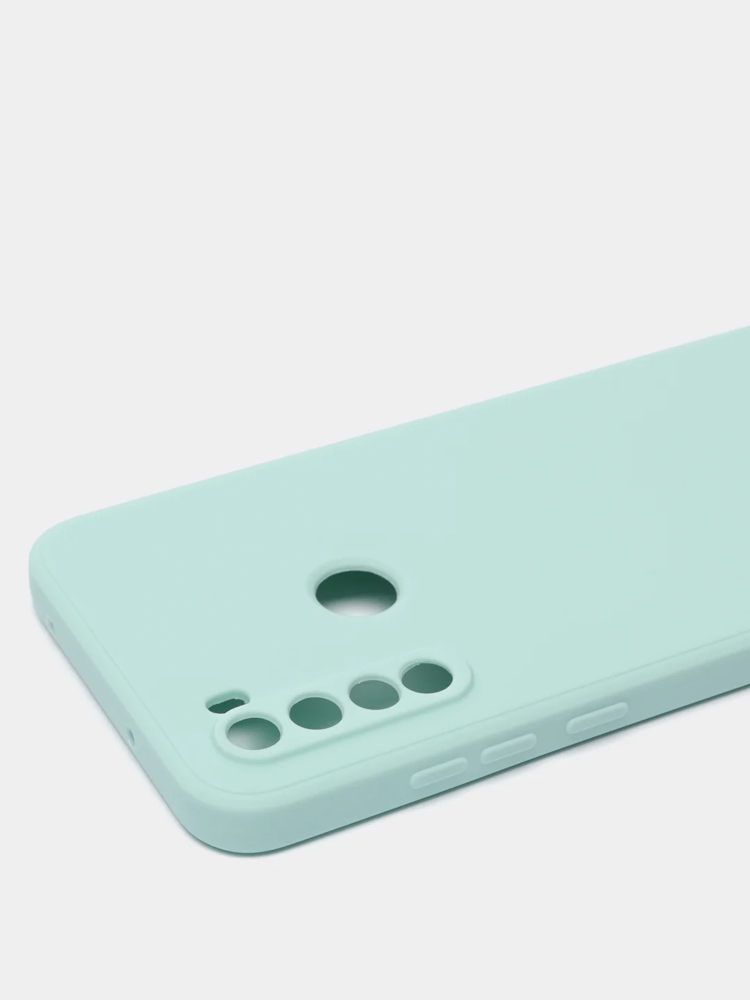 Бирюзовый чехол силиконовый Xiaomi Redmi Note 8T с защитой камер, закрытым низом и бархатом внутри