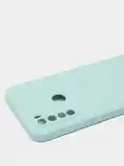 Бирюзовый чехол силиконовый Xiaomi Redmi Note 8T с защитой камер, закрытым низом и бархатом внутри