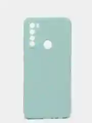 Бирюзовый чехол силиконовый Xiaomi Redmi Note 8T с защитой камер, закрытым низом и бархатом внутри
