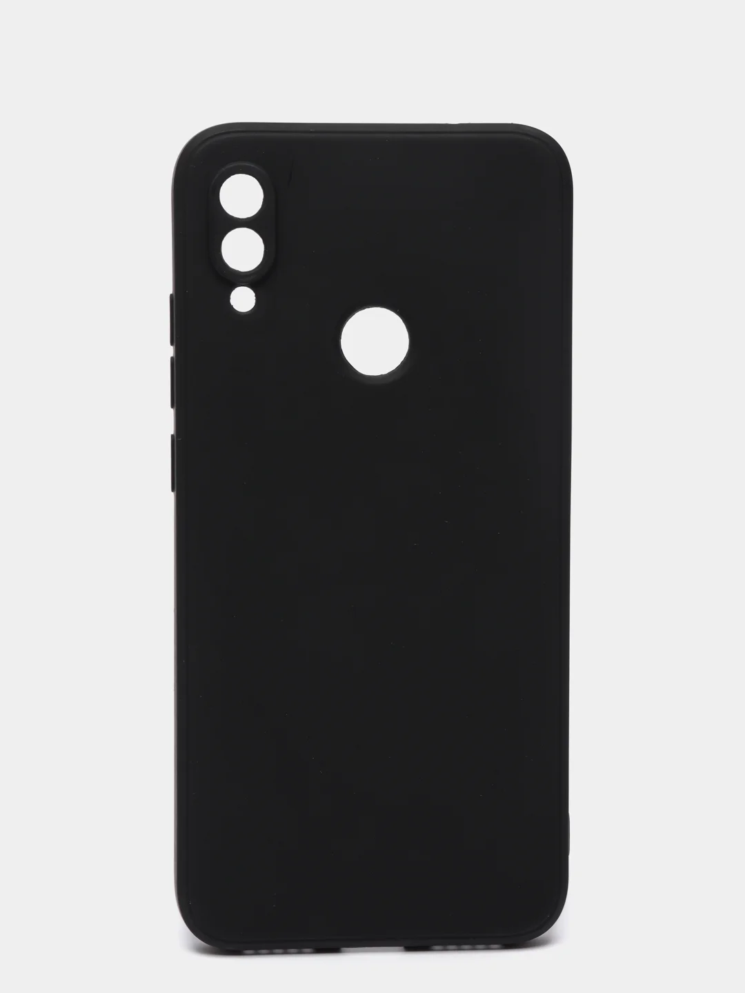 Черный чехол силиконовый Xiaomi Redmi Note 7 матовый с защитой камер, закрытым низом и бархатом