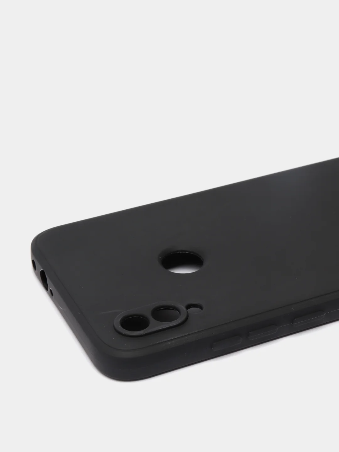 Черный чехол силиконовый Xiaomi Redmi Note 7 матовый с защитой камер, закрытым низом и бархатом